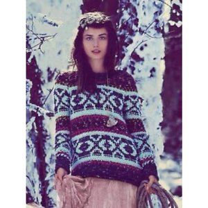 Free People Silver Reed Alpine Chunky Sweater M